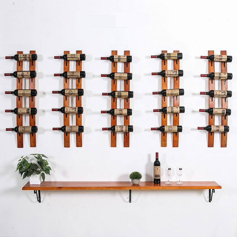 Range bouteille bois vertical