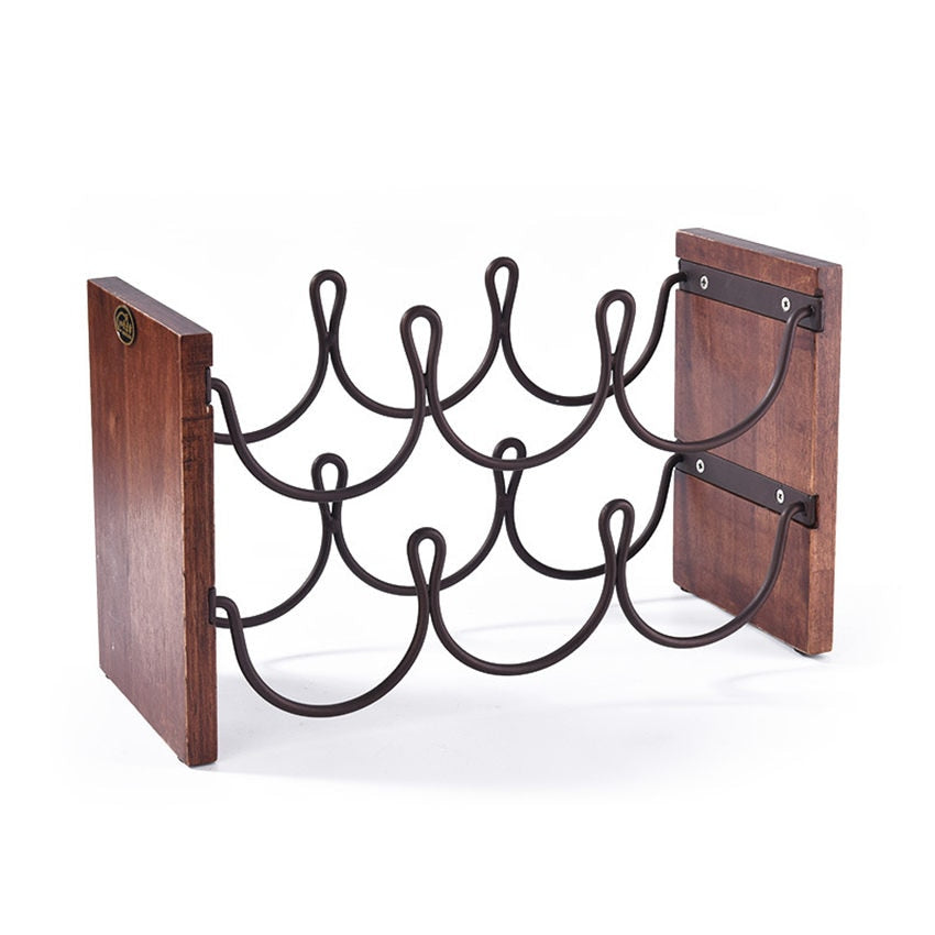 Porte Bouteille Métal et Bois