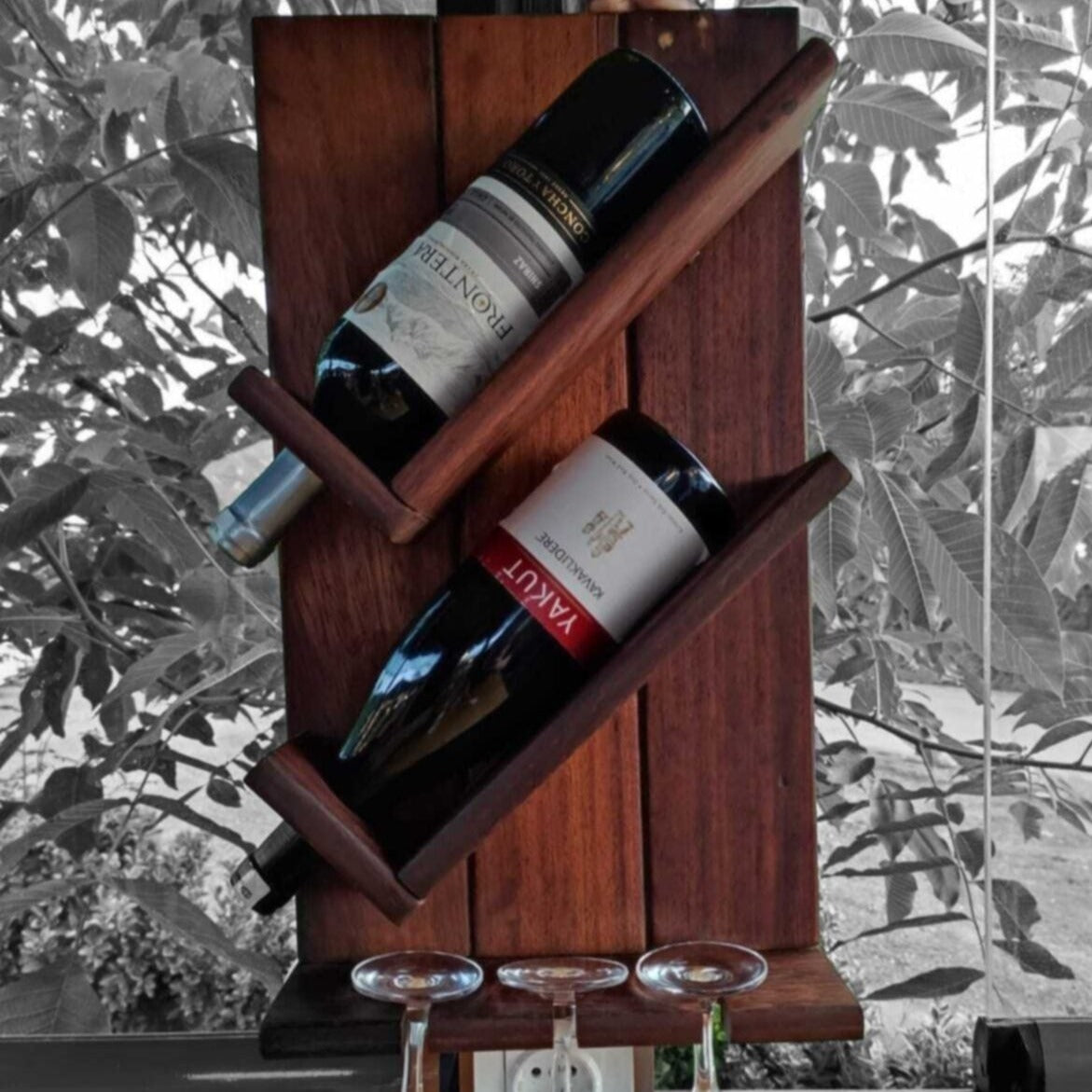 Porte Bouteille de Vin Mural en Bois