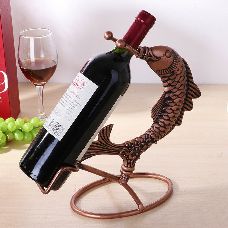 Porte Bouteille Métallique Forme Poisson