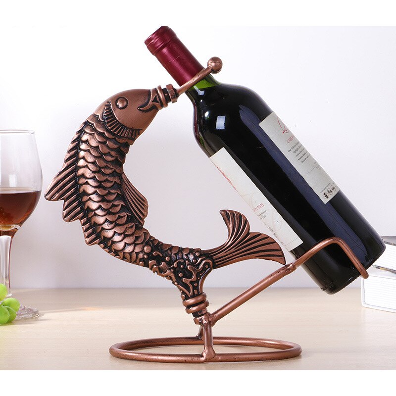 Porte Bouteille Métallique Forme Poisson