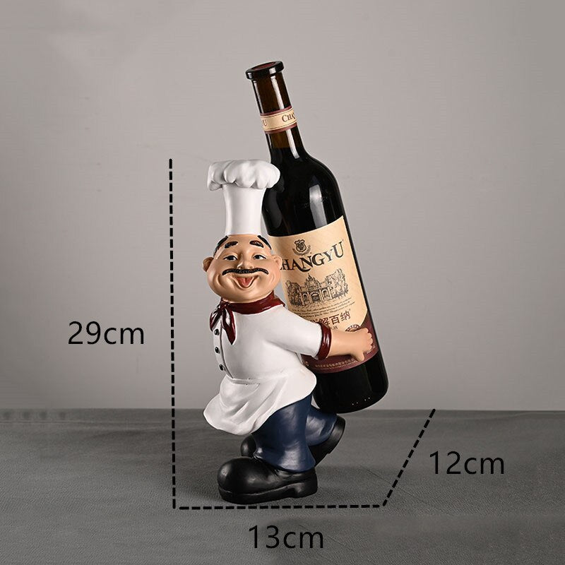 Porte Bouteille Décoratif Résine Cuisinier