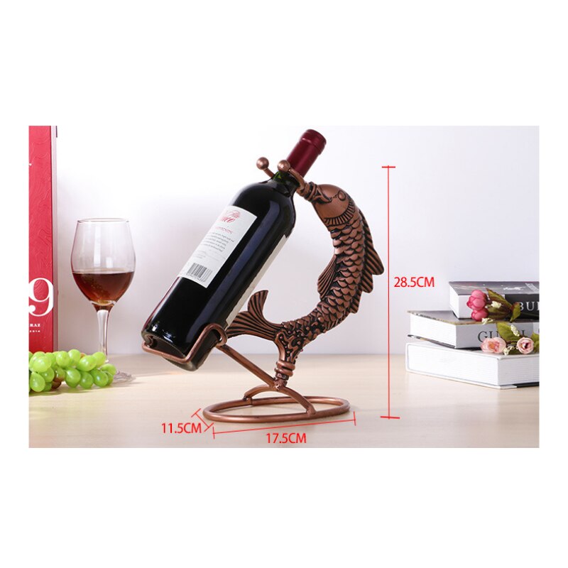 Porte Bouteille Métallique Forme Poisson